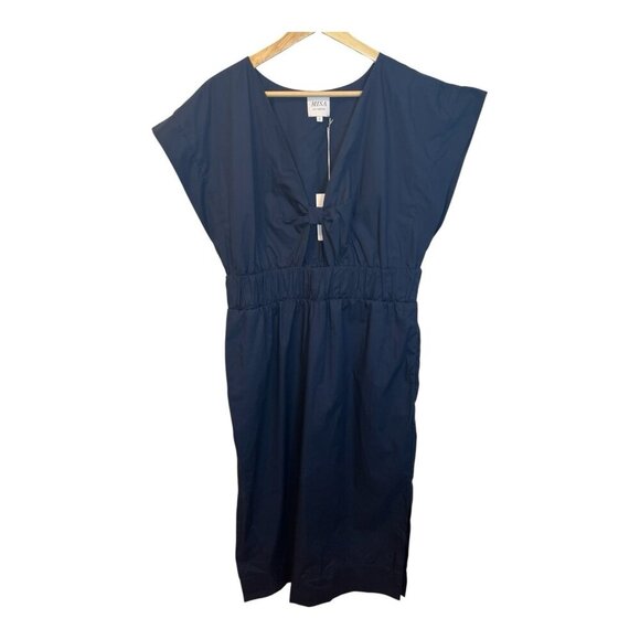 Misa Los Angeles Claudine Dress Size Large Midnight Blue 100% Cotton Coastal NWT - Picture 4 of 13
